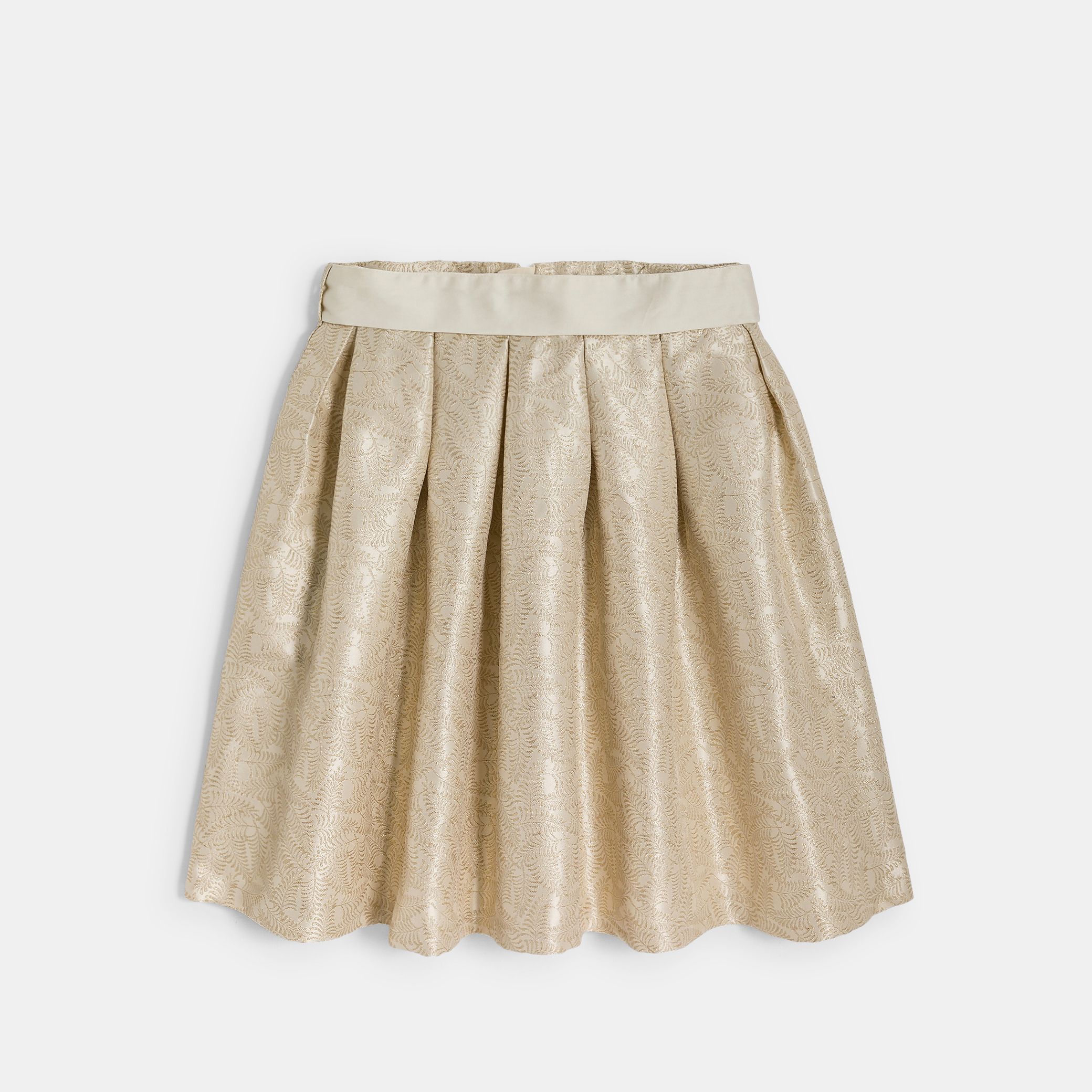 Chân váy jacquard thêu